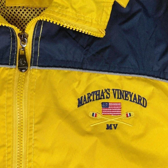 Martha's Vineyard Youth Sz XXL Windbreaker Rain Jacket Hooded Full Zip Pockets - Picture 3 of 15
